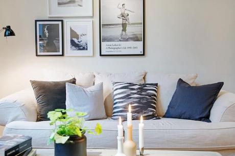 Piso pequeño con amplio salón y terraza comunitaria terrazas comunitarias ático piso pequeño decoración interiores espacios pisos pequeños distribución diáfana diseño de interiores blog decoración de salones decoración de interiores cocinas blancas pequeñas