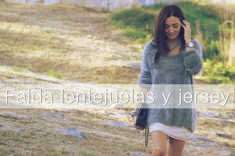 Falda lentejuelas y jersey
