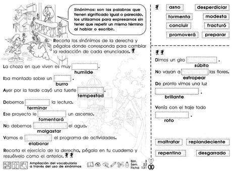 Ampliación del vocabulario a través del uso de sinónimos