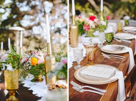 BODA ESTILO BOHO DECORADA CON BOTELLAS DORADAS BODA ESTILO BOHO DECORADA CON BOTELLAS DORADAS