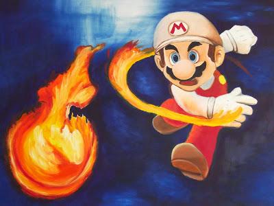 CUADRO AL OLEO DE SUPER MARIO BROSS