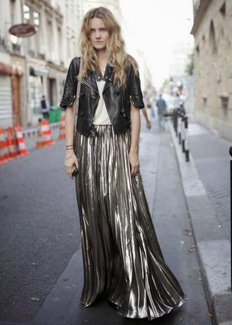 faldas plisadas metalizadas