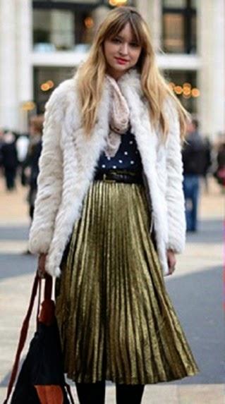 faldas plisadas metalizadas