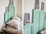 DIY: Ventanas venecianas convertidas cabecero turquesa