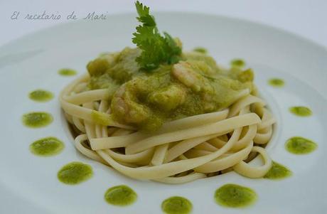 tallarines en salsa verde y cilantro 1