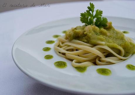 tallarines en salsa verde y cilantro 2