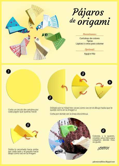 TUTORIAL DIY: Pájaros de origami