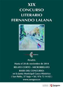 JUNTA MUNICIPAL CASCO HISTÓRICO,  XIX CONCURSO LITERARIO FERNANDO LALANA, Noviembre 2014