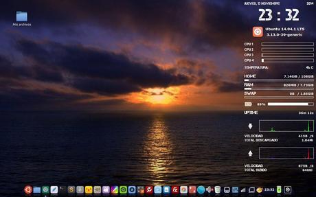 Mi nuevo escritorio en Ubuntu 14.04 escritorio