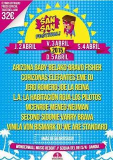 SanSan Festival 2015: Sidonie, Corizonas, Elefantes, Jero Romero, Second...