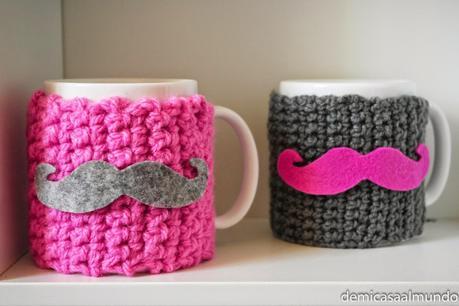 DIY: Funda de crochet para taza moustache DIY: Funda de crochet para taza moustache