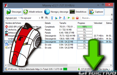 Mipony, el gestor de descargas que estabas buscando