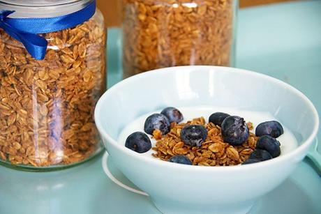 Granola con Jarabe de Arce y Mantequilla de Cacahuete