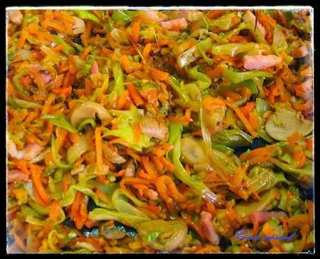 Canelones de verduras y bacón para intolerantes a la lactosa