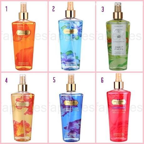 Imagen 1 de los Sprays corporales de Victoria's Secret; amber romance, aqua kiss, citrus dream, coconut passion, endless love, enchanted apple