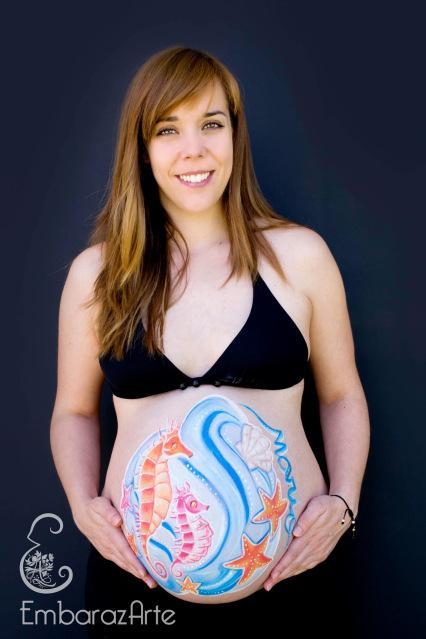 Bellypainting para un bebé acuatico