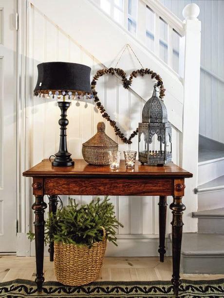 DECORACION NAVIDEÑA NATURAL EN UNA CASA SUECA