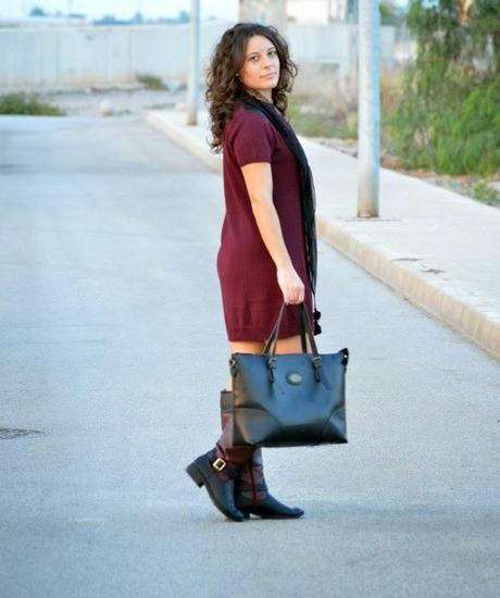 burgundy, borgoña, mi vestido azul, look. blogger, castellón 