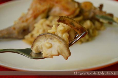 Risotto de boletus, níscalos y conejo