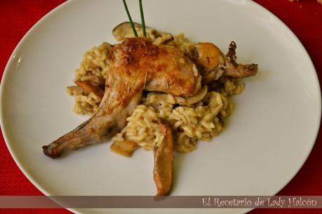Risotto de boletus, níscalos y conejo