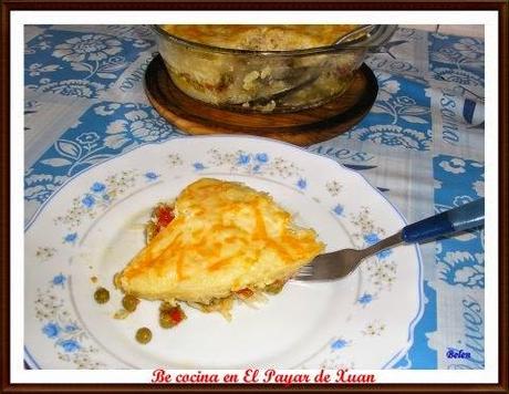 Pastel de arroz y verduras