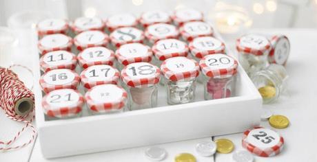 DIY advent calendar made with mermalade jars