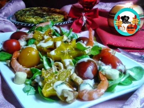 Ensalada de gambas y carambola