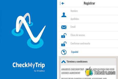 captura de pantalla de la aplicación CheckMyTrip
