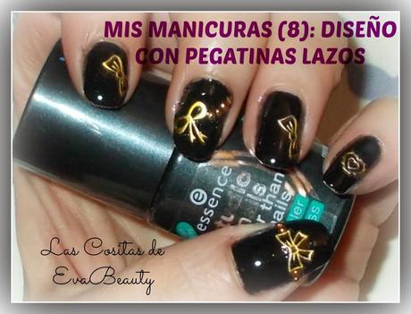 Mis manicuras (8): Diseño con pegatinas de lazos.