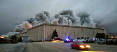 Siniestro de incendio en la planta Campofrio en Burgos