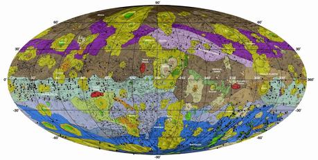 Mapa geológico de Vesta