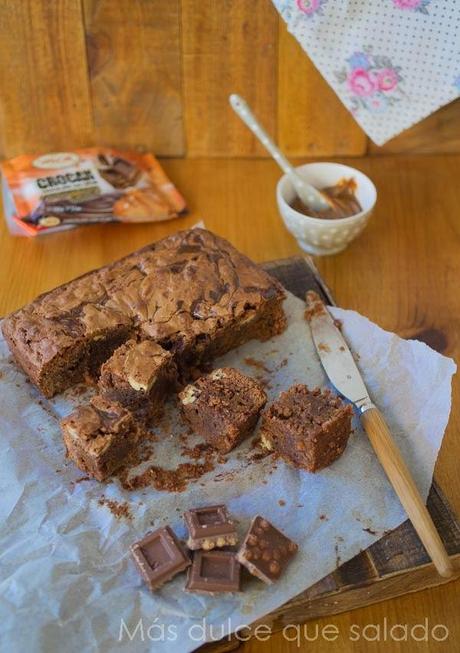Brownie crujiente de dulce de leche Brownie crujiente de dulce de leche