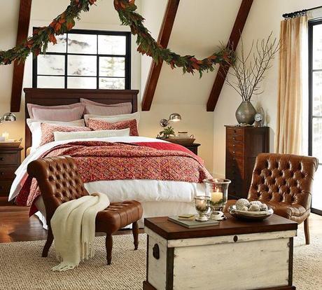 Dormitorios con aire navideño