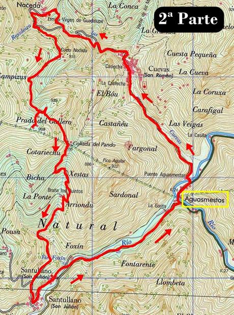 Agüera-La Arena-Cigüedres-Quintanal-San Esteban-Aguasmestas-Cuevas-Noceda-Santullano