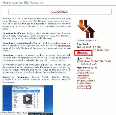 Descargar dupeGuru en Ubuntu