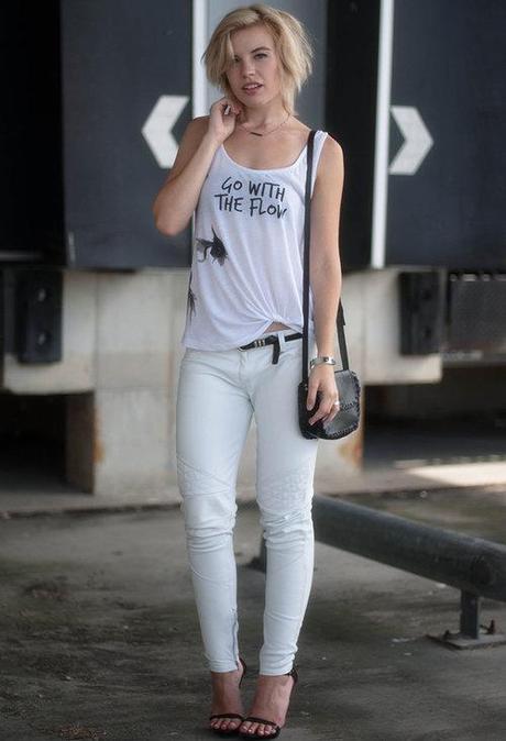 Como combinar pantalones de cuero pantalones de cuero blancos