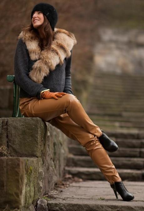 Como combinar pantalones de cuero pantalones de cuero color caramelo