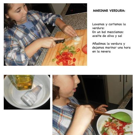 Fajitas, pollo, verduras, pimiento verde, pimiento rojo, cebolla, marinada para fajitas, marinada para verduras, cocina, receta, 