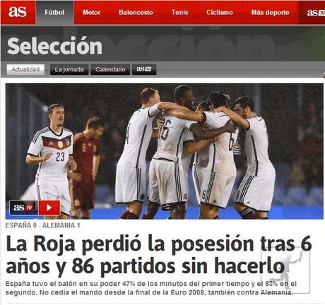 Gran contradicción del diario AS tras el España-Alemania