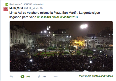 Calle 13 brindó por “El aguante” improvisando concierto gratuito para sus seguidores peruanos en la Plaza San Martín