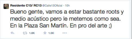 Calle 13 brindó por “El aguante” improvisando concierto gratuito para sus seguidores peruanos en la Plaza San Martín
