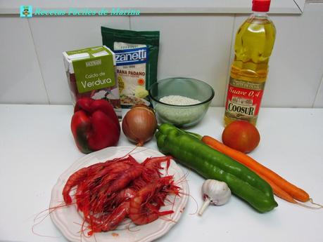 Arroz con gambas y verduras