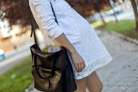 street style warm fall days white dress autumn hake bag fashion blogger outfit blog de moda