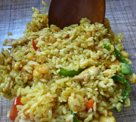 Arroz estilo Singapur