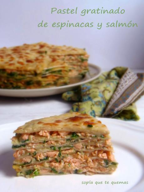 PASTEL GRATINADO DE ESPINACAS Y SALMÓN