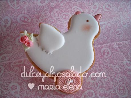 Galletas bebe,en tonos rosas,blanco y gris.