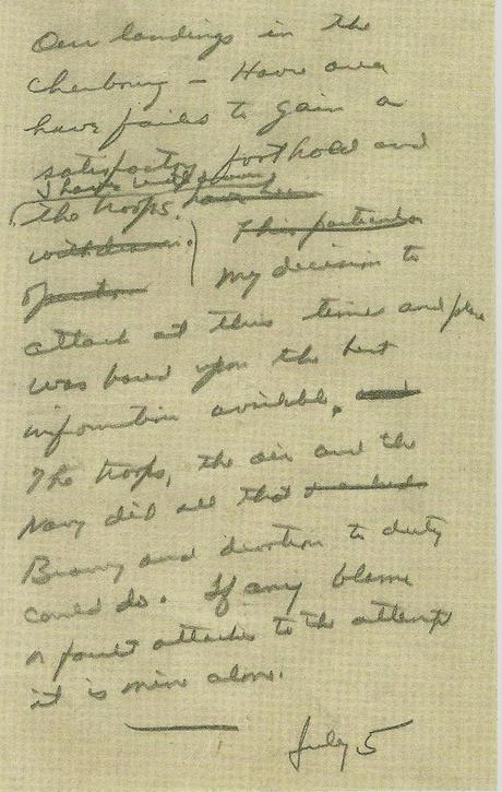 La carta de Eisenhower y el fracaso del Día D