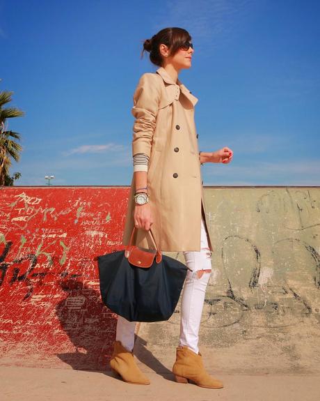 Trench + Rayas Marineras + Le Pliage