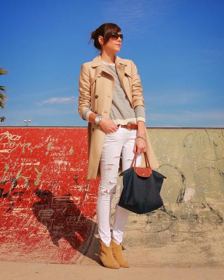 Trench + Rayas Marineras + Le Pliage