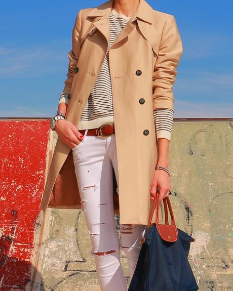 Trench + Rayas Marineras + Le Pliage